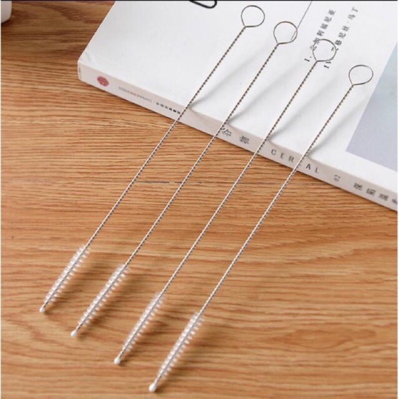 Cọ rửa ống hút inox không gỉ an toàn, dụng cụ vệ sinh bình sữa, núm ti, dây hút mũi saubabi