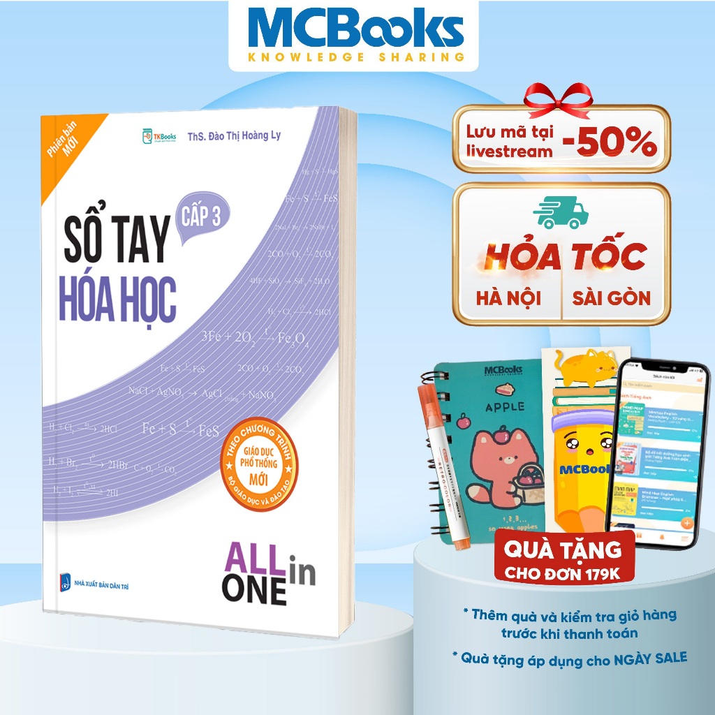 Sách - Sổ tay Hóa học cấp 3- All in one (cập nhật chương trình SGK mới)