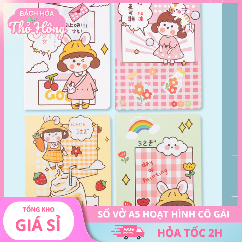 3 Vở Gáy Chỉ A5- Cô Bé Thỏ