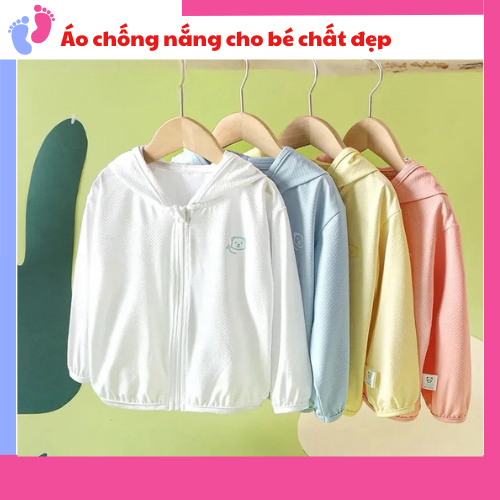 Áo Chống Nắng Cho Bé chất thoáng mát Phong Cách Thời Trang Vải Thông Hơi Cao Cấp Cản Tia UV Saubabi