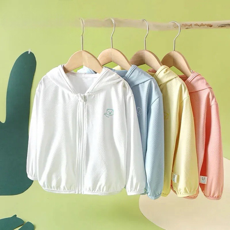 Áo Chống Nắng Cho Bé chất thoáng mát Phong Cách Thời Trang Vải Thông Hơi Cao Cấp Cản Tia UV Saubabi