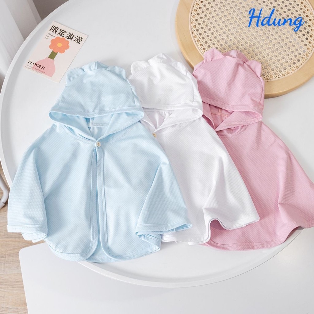 Khăn choàng, áo chống nắng Màu Trơn 2 size cho bé 0-3 tuổi Saubabi