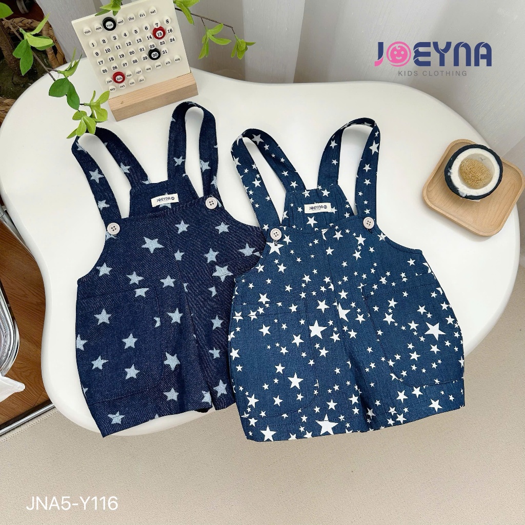 Set yếm cộc bò Joeyna Y116 họa tiết ngôi sao siêu xinh cho bé