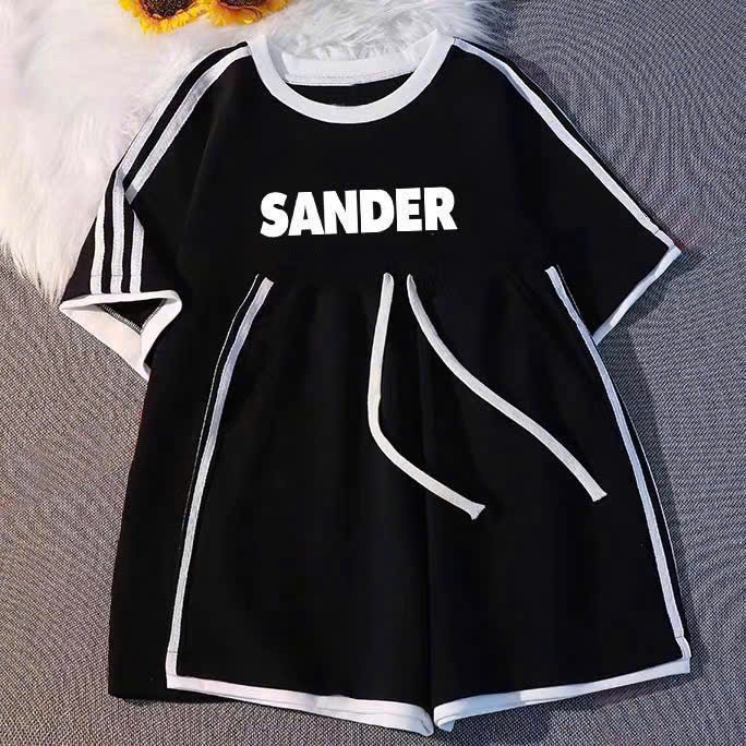Ảnh Set đồ nữ SANDER NAD, bộ quần áo nữ mặc nhà cotton mì nỉ form rộng thoáng mát bộ thể thao nữ mùa hè tay lỡ 2