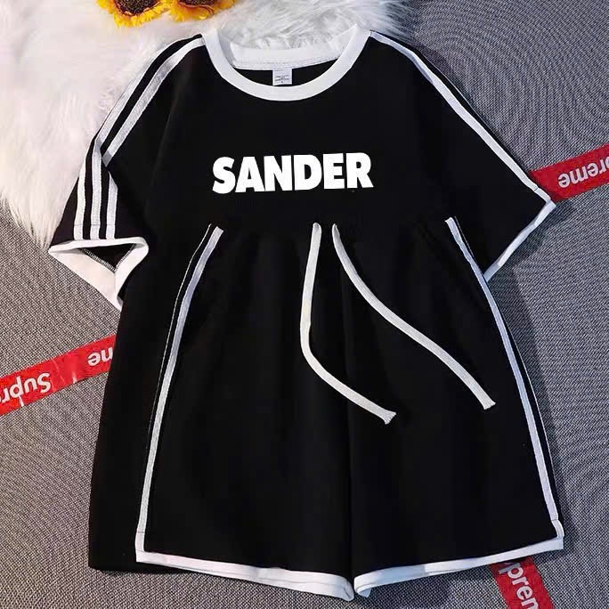 Ảnh Set đồ nữ SANDER NAD, bộ quần áo nữ mặc nhà cotton mì nỉ form rộng thoáng mát bộ thể thao nữ mùa hè tay lỡ 4