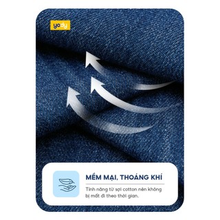 Quần jeans giấy bé gái YODY ống rộng có độ bền cao, thấm hút tốt GTJE25S009
