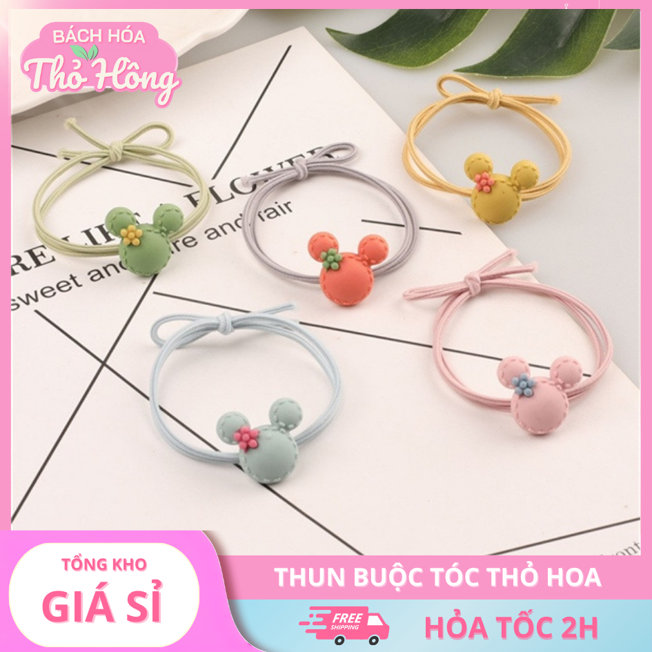 3 Thun Buộc Tóc Thỏ Hoa