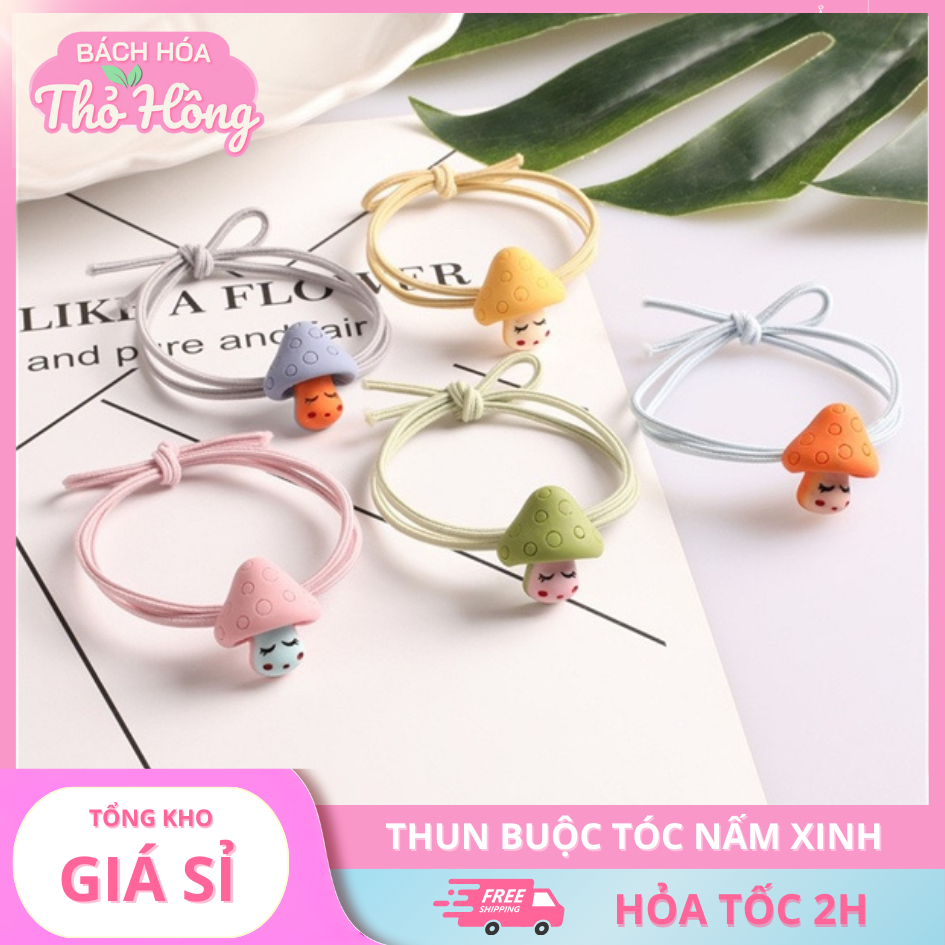 3 Thun Buộc Tóc Nấm Xinh