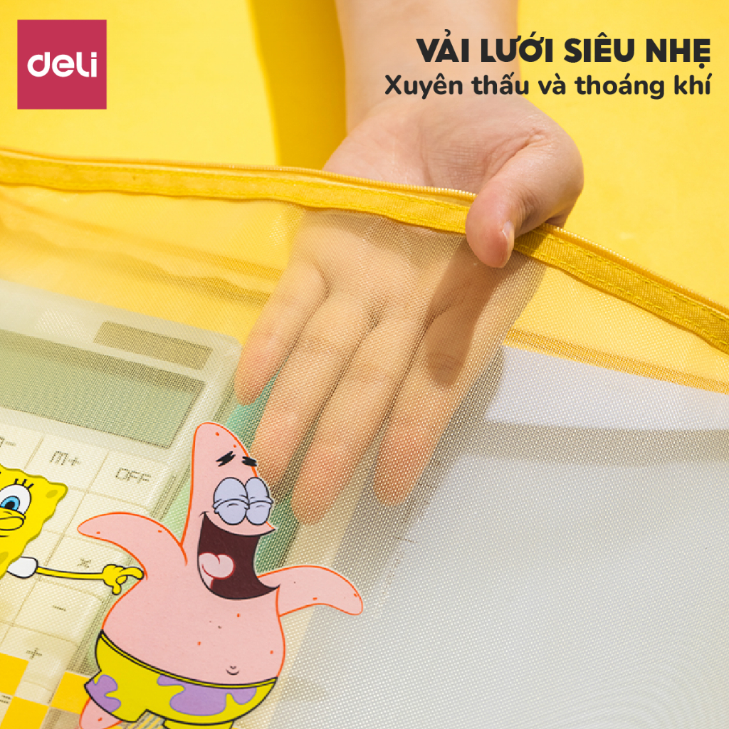 Túi Lưới Đựng Bút A5 Deli - Túi Đựng Tài Liệu, Đựng Mỹ Phẩm Đồ Dùng Cá Nhân Trong Suốt Có Khóa Kéo Siêu Nhỏ Gọn Tiện Lợi