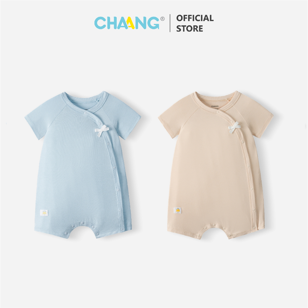 [CHAANG 0-12M] Bộ body cộc vạt chéo Mưa cho bé gái và bé trai