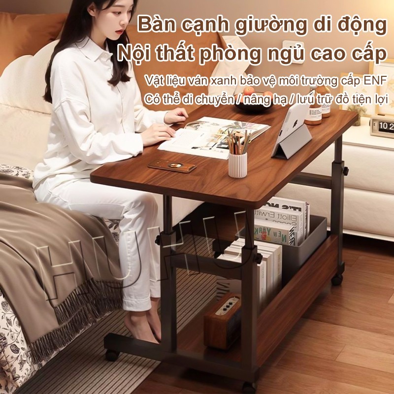 HUHU Bàn Laptop Di Động Bàn Kê Giường Có Khay Bàn Phím Điều Chỉnh Chiều Cao Bàn Làm Việc Có Bánh Xe | BigBuy360 - bigbuy360.vn