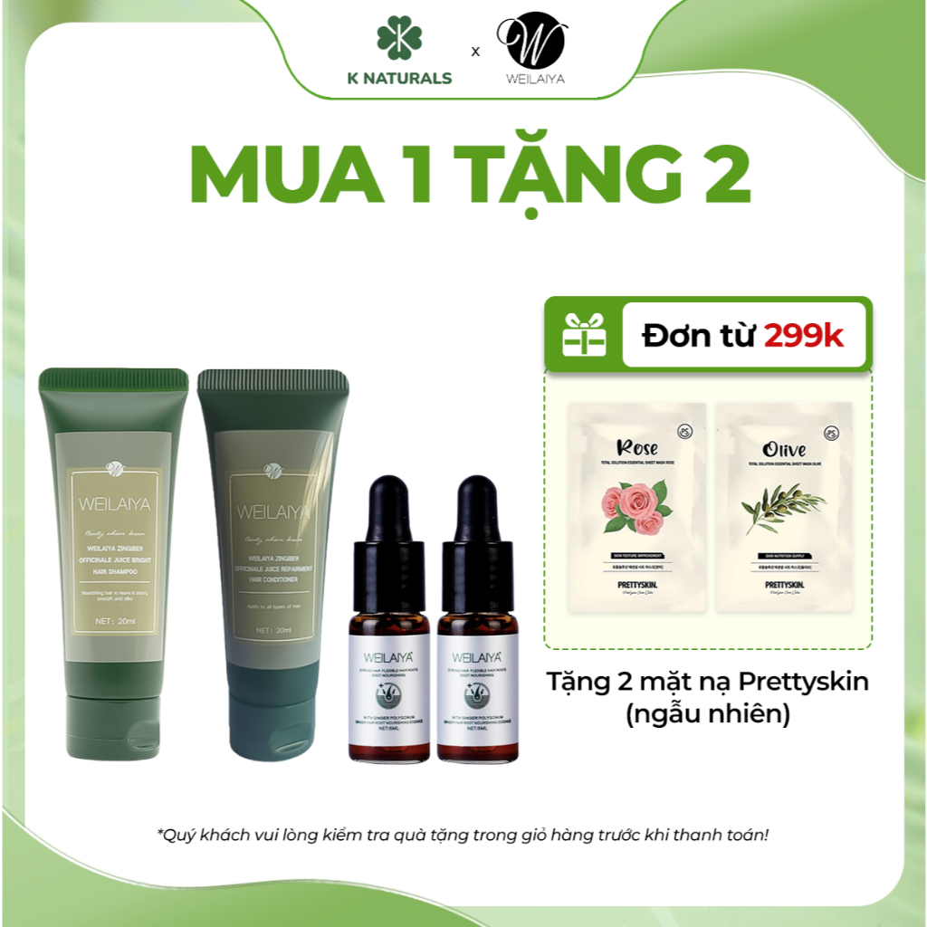 Ảnh Combo dầu gội xả gừng Weilaiya 20ml và 2 lọ serum mọc tóc 5ml ngăn rụng giúp mọc tóc hiệu quả 1