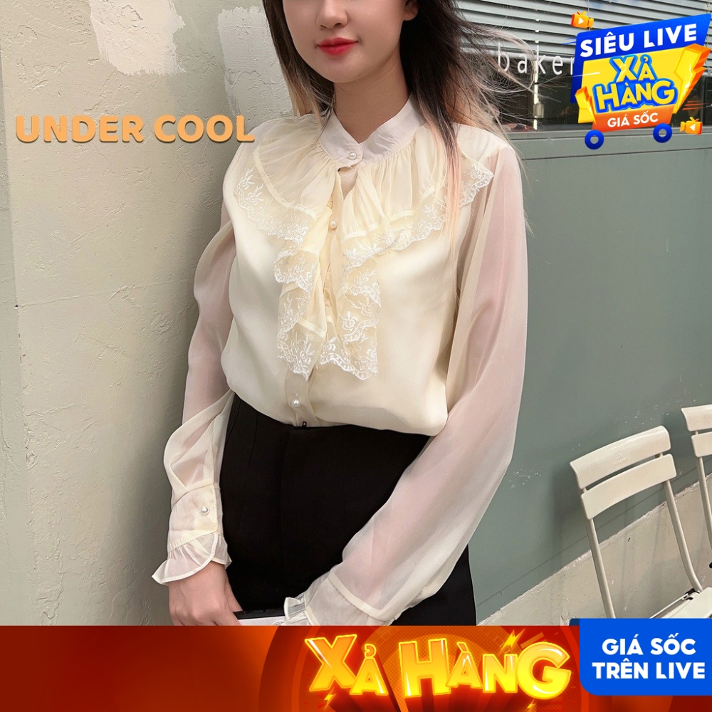 Áo Sơ Mi Cổ Bèo UNDERCOOL Chất Voan Mềm Mại Thoáng Mát ASM43