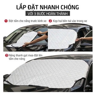 Tấm bạt che nắng kính lái ô tô, miếng che chắn thiết bị chống nắng 4 lớp bảo vệ kính lái nội thất xe hơi, ô tô