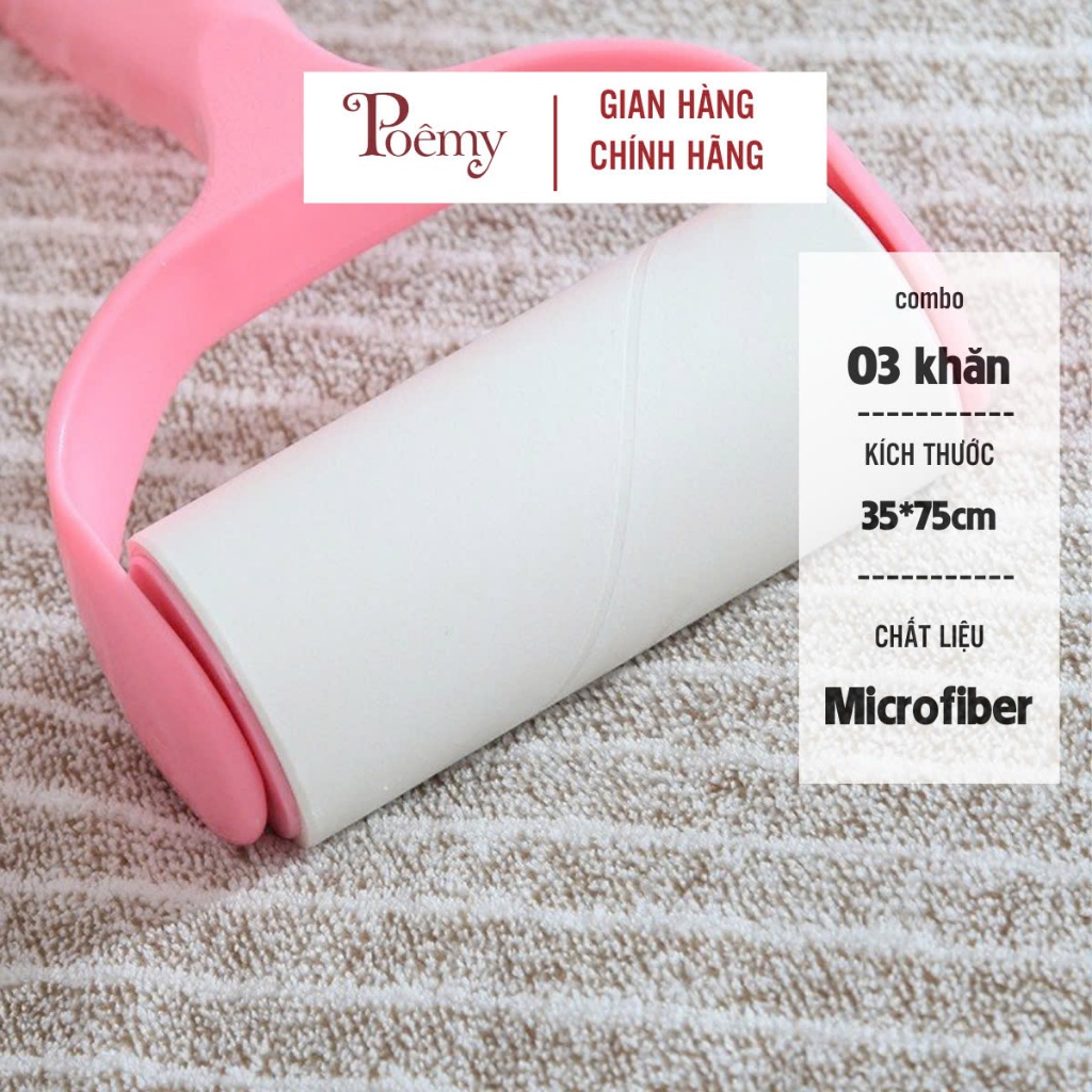 Ảnh Combo 3 khăn tắm lau tóc Poêmy ST KT(35x75cm) 4