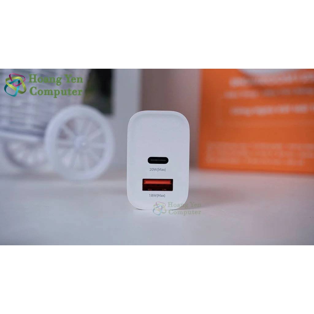 Cốc Sạc Nhanh PD 20W Remax RP-U120 2 Cổng Sạc (Cổng USB + Cổng Type C) - BH 12 Tháng Chính Hãng - Hoàng Yến Computer