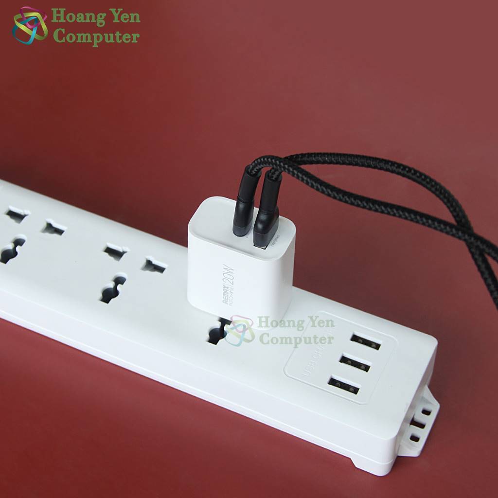 Cốc Sạc Nhanh PD 20W Remax RP-U120 2 Cổng Sạc (Cổng USB + Cổng Type C) - BH 12 Tháng Chính Hãng - Hoàng Yến Computer