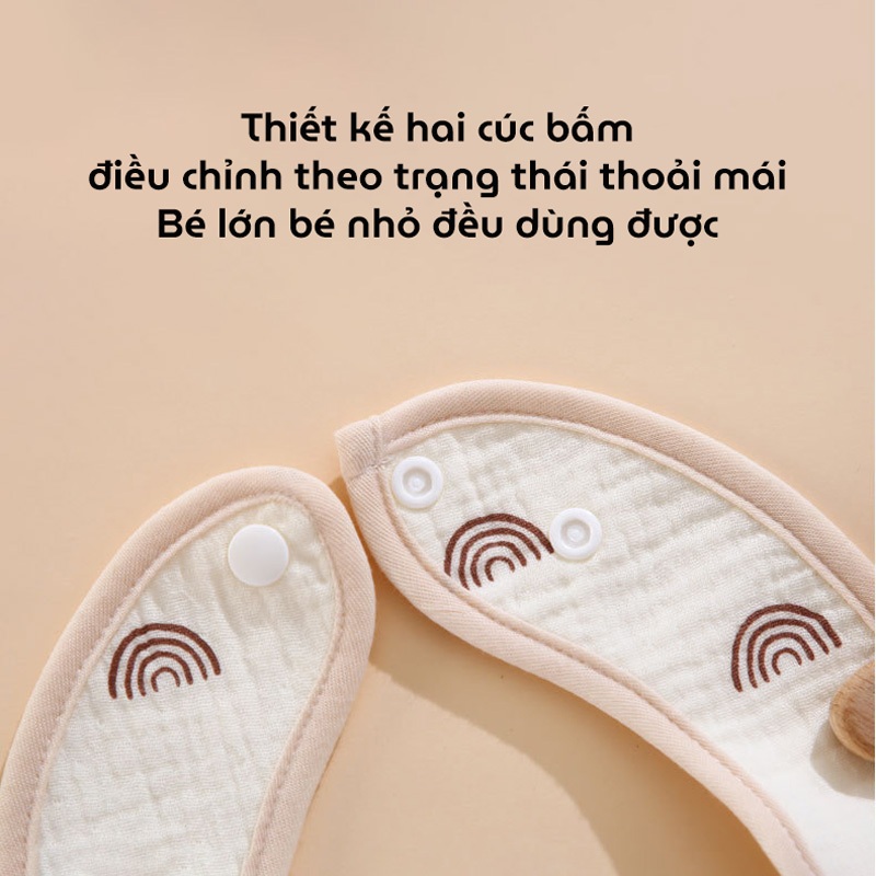 Ảnh Yếm vuông chất liệu mềm mại, yếm dãi yếm ăn dặm có nút bấm sau gáy cho bé trai bé gái 3