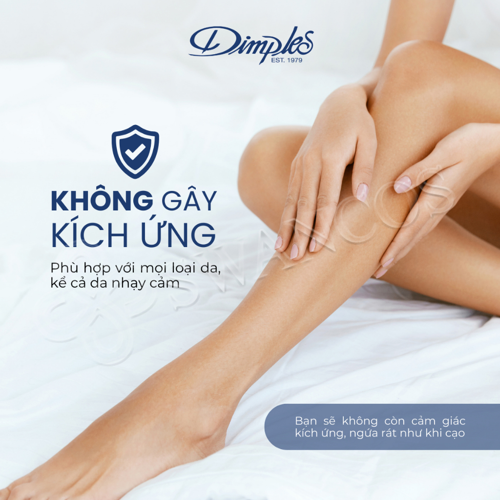Kem Tẩy Lông Châu Âu DIMPLES Hương Chanh Dành Cho Chân, Tay, Nách, An Toàn Và Hiệu Quả