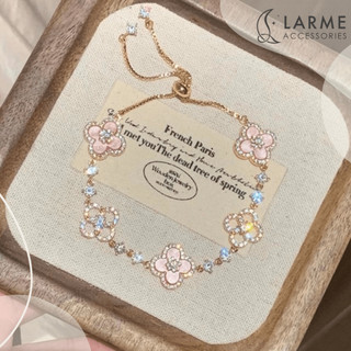(Hoả tốc) Vòng tay nữ, lắc tay cỏ bốn lá may mắn nhẹ nhàng phong cách thanh lịch Larme Accessoires trendy 2025- VT0041