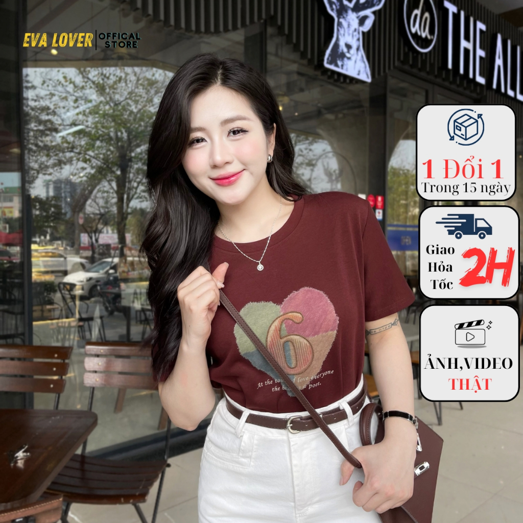 Ảnh Áo phông nữ Quảng Châu in hình số 6 mã 3719 , chất cotton co giãn, thoáng mát kiểu dáng free size 1