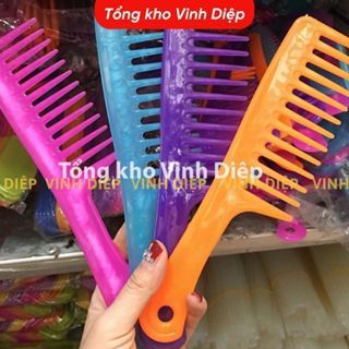Lược cào,lược chải tóc răng thưa to,lược hoa có cán cầm tay chất bền đẹp,nhiều màu,lược bí chải chấy