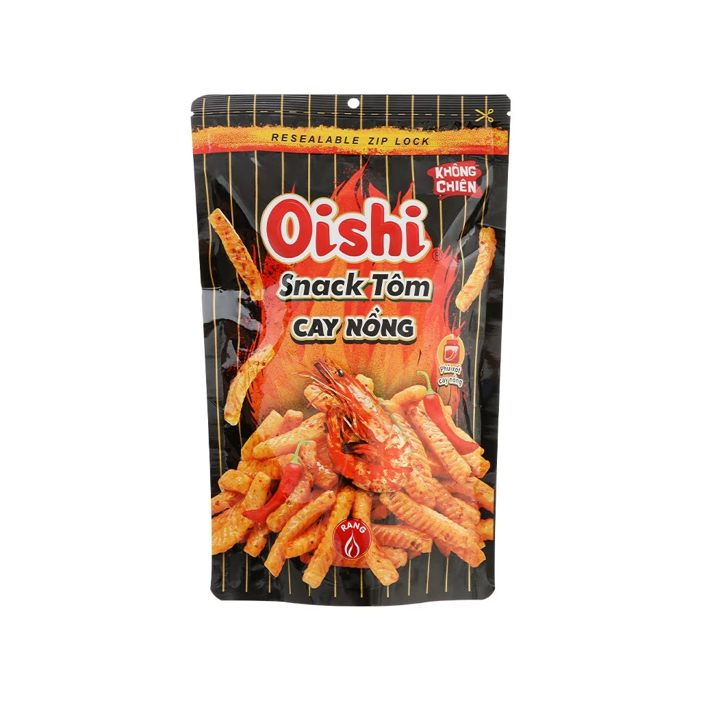 Snack Oishi Tôm Cay Nồng Túi Zip 65g