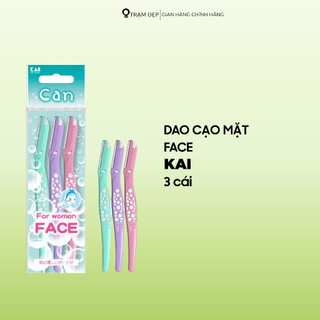 Set 3 Cây Cạo Lông Mặt KAI Lưỡi Đơn Thân Nhựa Kai Can For Women Face