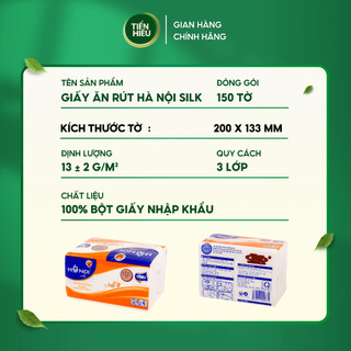 Combo Khăn Ăn Rút Hà Nội Silk Giấy 3 Lớp Làm Từ 100% Gỗ Tự Nhiên Mềm Mại Bền Dai An Toàn 150 Tờ