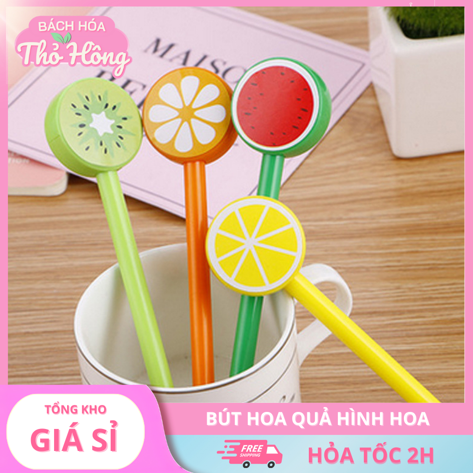 3 Bút Nước Mực Đen Hoa Quả Hình Hoa