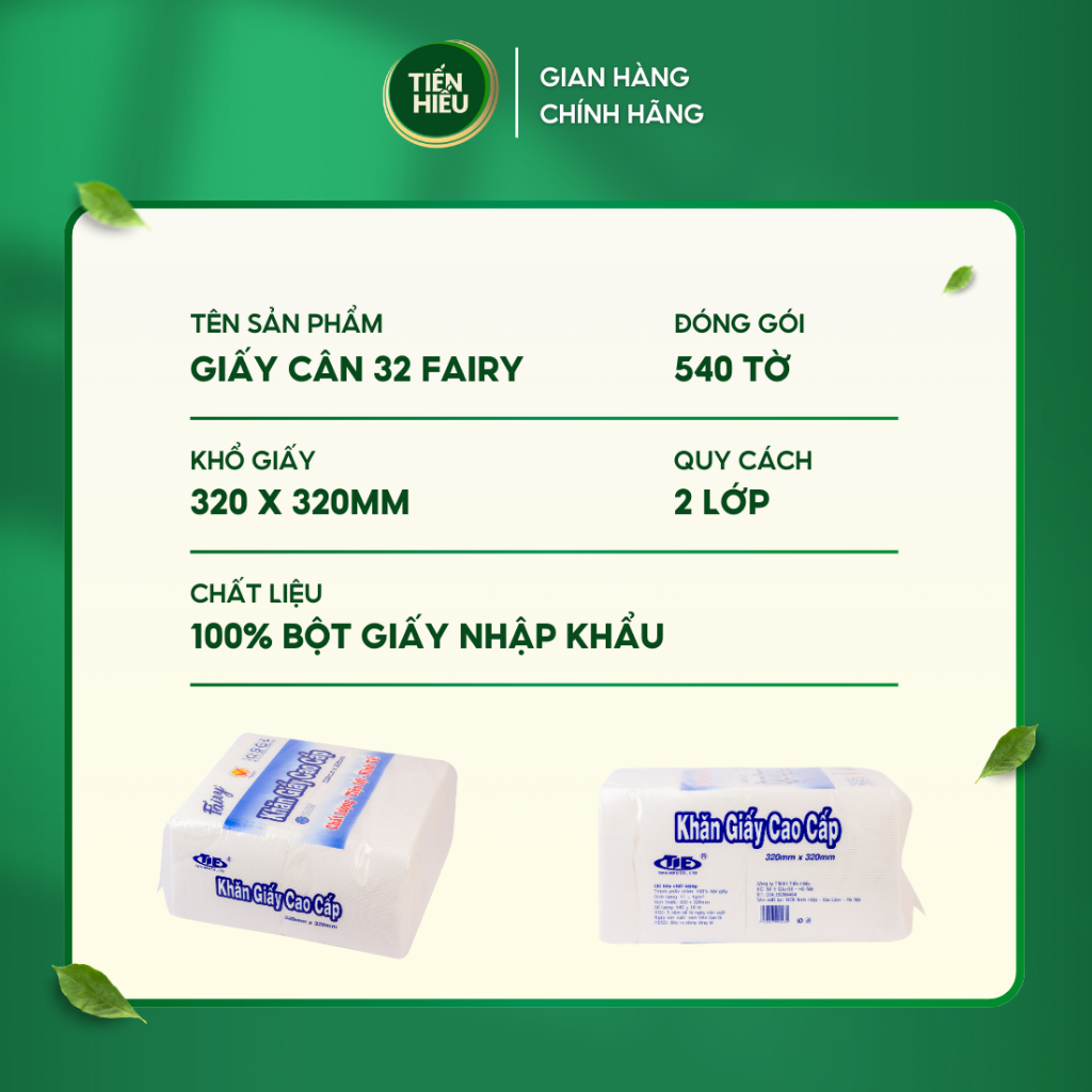 Ảnh Combo 5 Bịch Giấy Cân 32 Fairy Khổ 320 x 320mm 2 Lớp Mềm Dai Thấm Hút Nhanh Cao Cấp Đa Năng Tiết Kiệm 540 Tờ 1