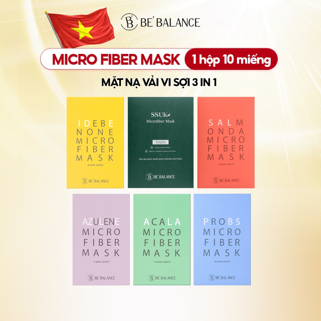 Ảnh Mặt Nạ Vải Vi Sợi Be'Balance MICRO FIBER MASK 3in1 giúp Làm Đẹp Da 10 Miếng/Hộp 1