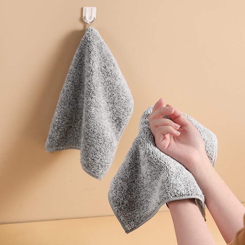 Combo 3 Khăn lau bếp đa năng sợi than tre 20x20cm siêu thấm hút kháng khuẩn không dính dầu