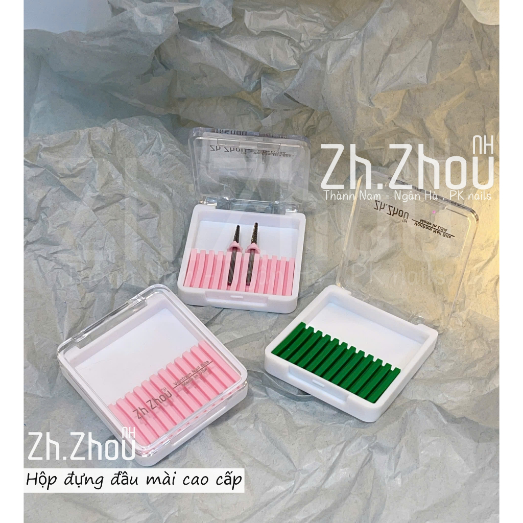 hộp đựng đầu mài làm móng, hộp đựng đầu mài nail