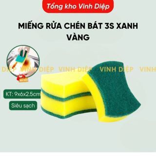 .Lưới rửa chén bát, giẻ rửa bát màu đỏ, màu trắng ,cọ bát, cọ xoong, rửa chén 3s , cọ ráp xanh
