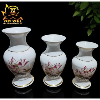 Bình Hoa Gốm Sứ Hoa Sen Thờ Cúng - Nội Thất An Việt - HS