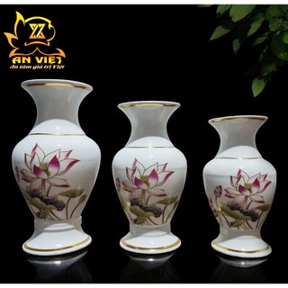 Bình Hoa Gốm Sứ Hoa Sen Thờ Cúng - Nội Thất An Việt - HS