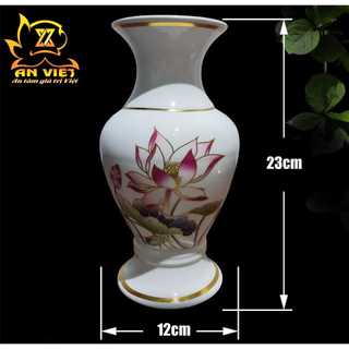 Bình Hoa Gốm Sứ Hoa Sen Thờ Cúng - Nội Thất An Việt - HS