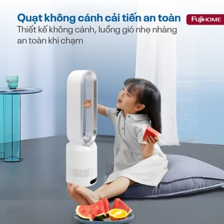 Quạt không cánh mini FUJIHOME BF16 lọc không khí khử khuẩn Anion + UV - Bảo hành 24 tháng, độ ồn cực thấp