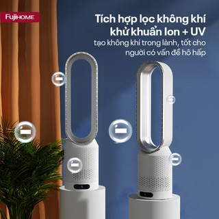 Quạt không cánh mini FUJIHOME BF16 lọc không khí khử khuẩn Anion + UV - Bảo hành 24 tháng, độ ồn cực thấp