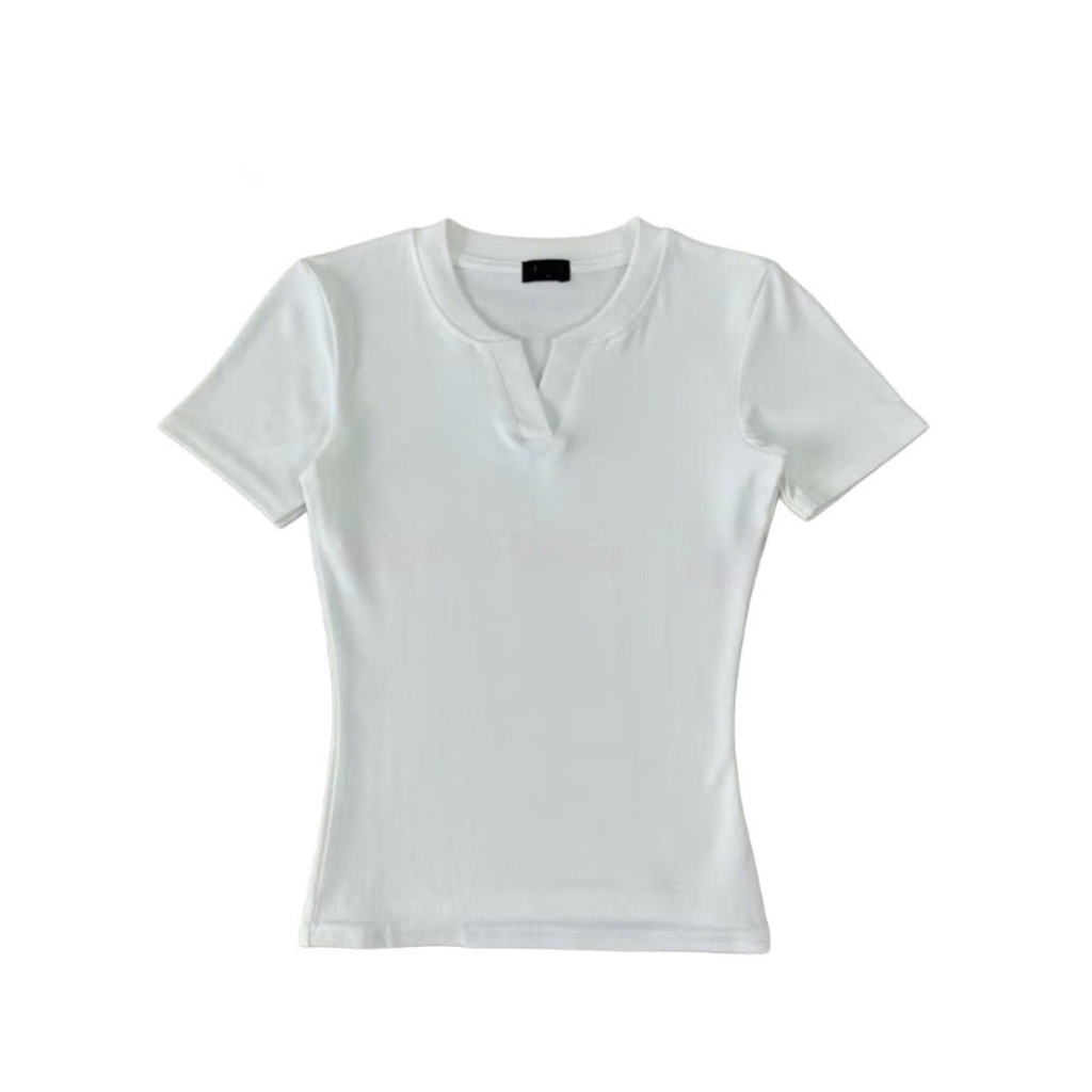 Áo thun ôm body cotton cổ V trụ tàu TAM A56