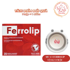 Sắt Bột Ferrolip Tan Ngay Trong Miệng Hộp 20 gói