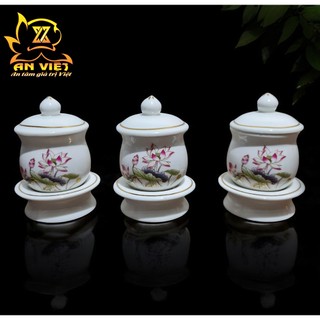 Chung Nước Đại Bi - Chung Đựng Muối Gạo Nước Hoa Sen Thờ Cúng - Nội Thất An Việt - HS