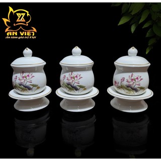 Chung Nước Đại Bi - Chung Đựng Muối Gạo Nước Hoa Sen Thờ Cúng - Nội Thất An Việt - HS