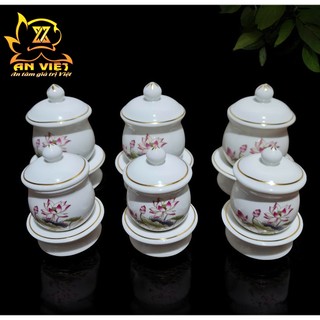 Chung Nước Đại Bi - Chung Đựng Muối Gạo Nước Hoa Sen Thờ Cúng - Nội Thất An Việt - HS