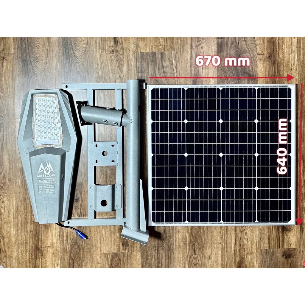 [1000W] Đèn Năng Lượng Mặt Trời Phi Thuyền, Đổi 3 Màu Led, Nhôm Đúc Nguyên Khối, Chiếu Sáng Đường Phố ABM SOLAR