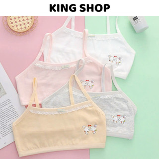 Set 4 Áo Lá Cotton Cho Bé Gái (Size 20-52Kg) Xinh, Áo Lót Chống Hằn Cộm Mềm Mát King Shop B-538