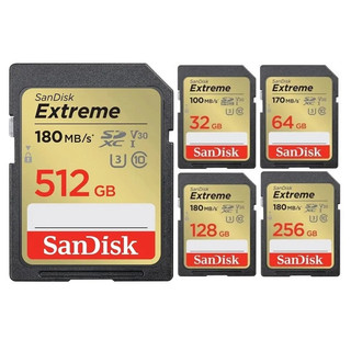 Thẻ nhớ Máy Ảnh SDXC SanDisk Extreme 256GB V30 UHS-I U3 4K đọc 180MB/s ghi 130MB/s (Vàng)