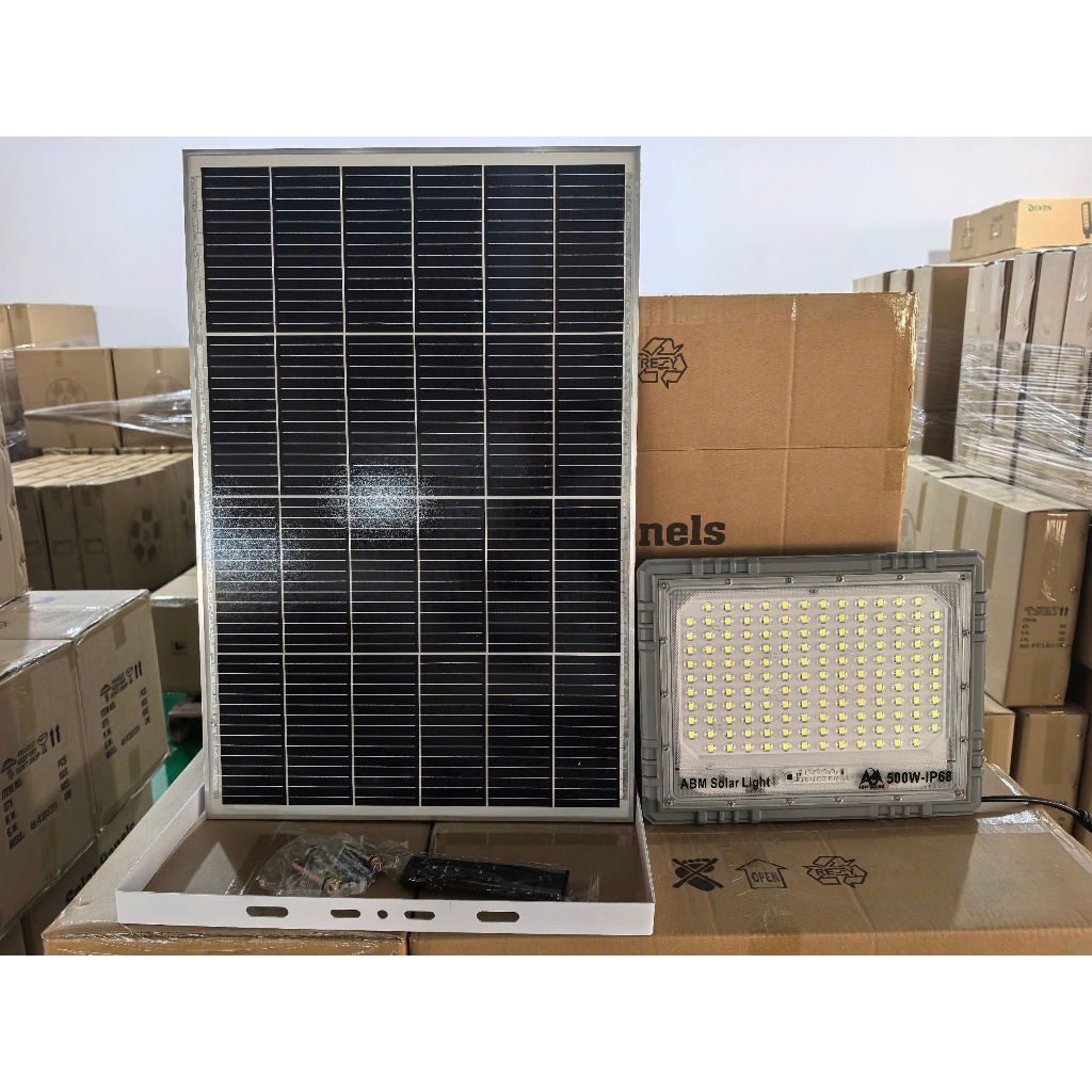 [200W] Đèn Pha Năng Lượng Mặt Trời ABMSOLAR, Chất Liệu Nhôm Đúc Nguyên Khối , Chống Nước IP68
