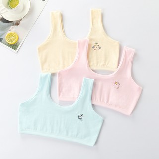 Set 3 Áo lót lá bé gái cotton (Size 22-52Kg), Áo lót học sinh cấp 1 cấp 2 không đệm King Shop B-341